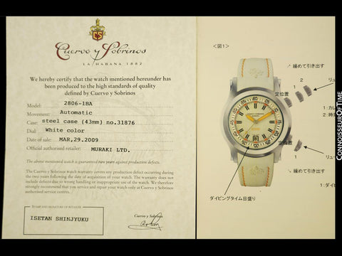 2009 Cuervo y Sobrinos Robusto Buceador Large Steel Divers Watch Ref. 2806-1BA – Papers