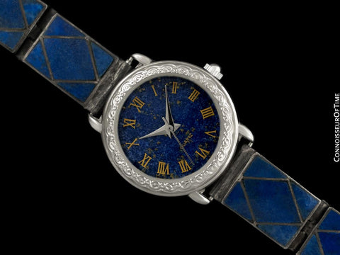 OWNED & WORN BY BETTY WHITE - Lapis Lazuli & Sterling Silver Vintage Wristwatch