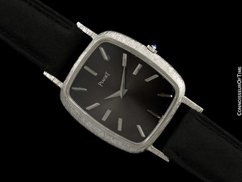 1970's Piaget Vintage Mens Large Watch with Award Winning Ultra Thin 9P Movement - 18K White Gold