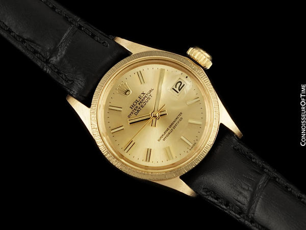 1969 Rolex Datejust (President) Ladies Vintage Watch with Champagne Dial - 18K Gold