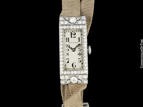 1920's Tiffany & Co. Ladies Art Deco Watch - Platinum & Diamonds