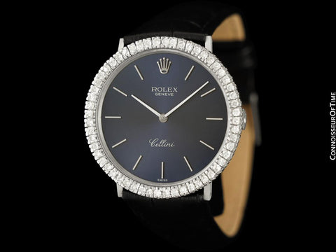 1973 Rolex Cellini Vintage Mens Handwound Ref. 3833 Watch - 18K White Gold & Diamonds