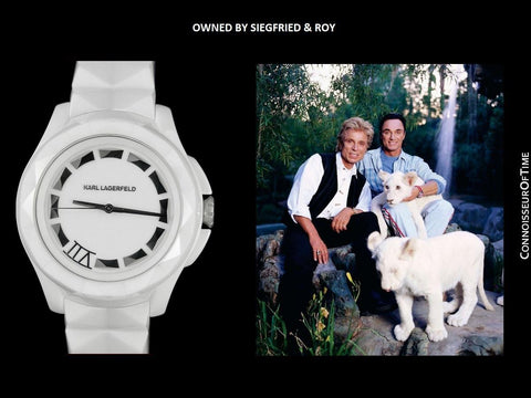 OWNED & WORN BY SIEGFRIED & ROY - Karl Lagerfeld Large Unisex / Men’s White Ceramic Watch