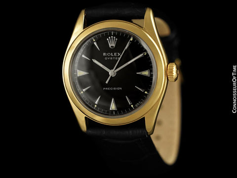 1952 Rolex Oyster Precision Classic Vintage Mens Handwound Watch - 18K Gold Plated & Stainless Steel
