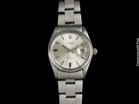 1971 Rolex Vintage Mens Oysterdate Date Watch, Silver Dial - Stainless Steel