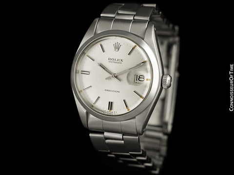 1971 Rolex Vintage Mens Oysterdate Date Watch, Silver Dial - Stainless Steel