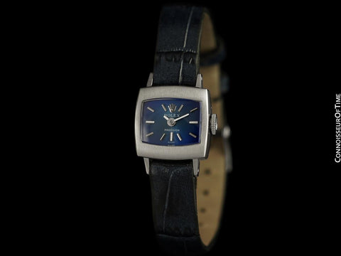 1969 Rolex Precision Pre-Cellini Vintage Ladies "TV" Shaped Watch, Ref. 2629 - 18K White Gold