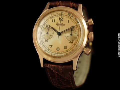 1945 Breitling Vintage Aviator's Large Ref. 777 Mens Chronograph Watch - 18K Rose Gold
