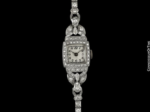 1950's Blancpain Vintage Ladies Classic Cocktail Watch - Platinum & Diamonds