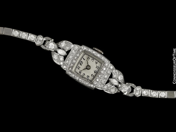 1950's Blancpain Vintage Ladies Classic Cocktail Watch - Platinum & Diamonds