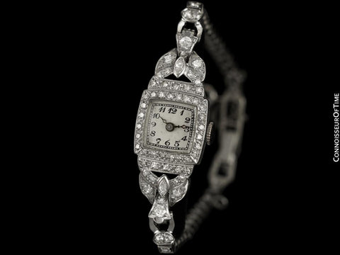 1950's Blancpain Vintage Ladies Classic Cocktail Watch - Platinum & Diamonds