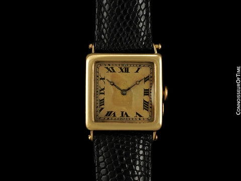 1920 Bernard Poitevin #1 (Like Audemars Piguet) Vintage Mens Officers 18K Gold Watch - Ultra Rare