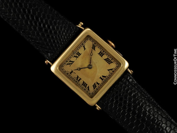 1920 Bernard Poitevin #1 (Like Audemars Piguet) Vintage Mens Officers 18K Gold Watch - Ultra Rare