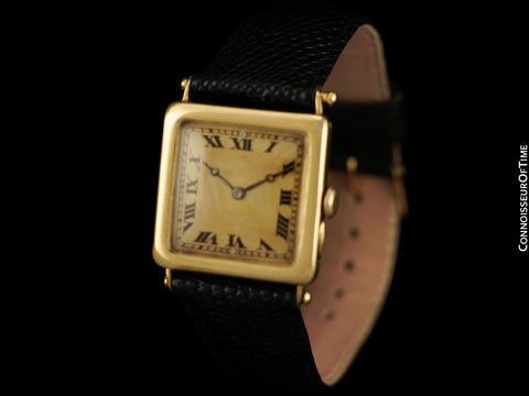 1920 Bernard Poitevin #1 (Like Audemars Piguet) Vintage Mens Officers 18K Gold Watch - Ultra Rare