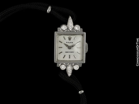1950's Rolex Ladies Vintage Cocktail Watch - 18K White Gold & Diamonds