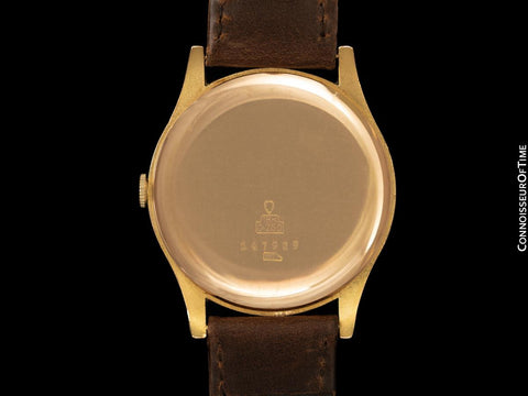 1940's Swiss Vintage Triple Calendar Large Mens Watch - 18K Gold