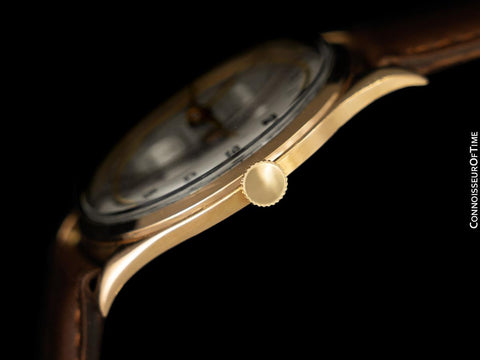 1940's Swiss Vintage Triple Calendar Large Mens Watch - 18K Gold