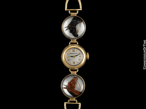 1954 Tiffany & Co. Vintage Ladies Equestrian Horse Watch - 14K Gold, Platinum & Essex Crystal