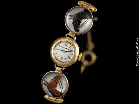 1954 Tiffany & Co. Vintage Ladies Equestrian Horse Watch - 14K Gold, Platinum & Essex Crystal