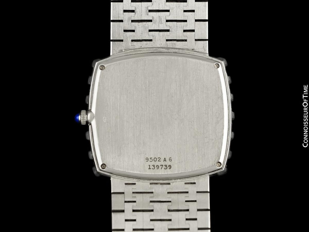 Owned Worn By Red Skelton 1970's Piaget Vintage Mens Bracelet Watch 18K White Gold Carats of Diamonds