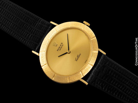 1973 Rolex Cellini Vintage Mens Midsize Handwound Oval Watch, Ref. 3881 - 18K Gold