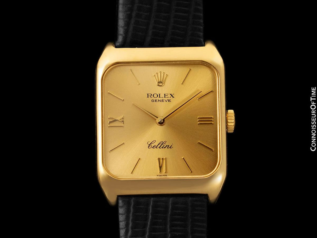 1989 Rolex Cellini Vintage Mens Midsize Dress Ref. 4131 18K Gold