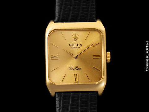 1989 Rolex Cellini Vintage Mens Midsize Dress Ref. 4131 18K Gold Watch - Papers & Tag