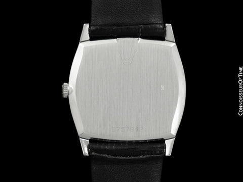 1974 Rolex Cellini Vintage Mens Handwound TV Shaped Watch, Ref. 3805 - 18K White Gold