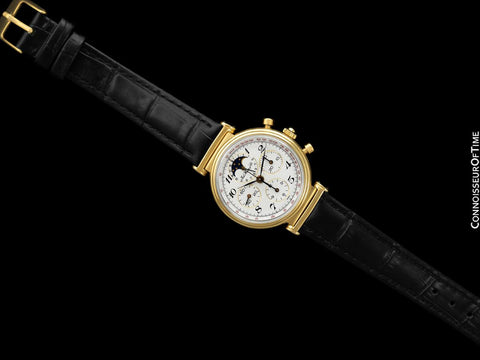 1985 Ed Heuer Mens Rare 125th Anniversary Ref. 188.215 Moon Phase "Golden Hours" Chronograph - 18K Gold Plated & Stainless Steel