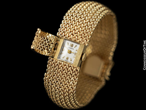 1960's Vintage Ladies Cocktail Bracelet with Omega Watch - 14K Gold