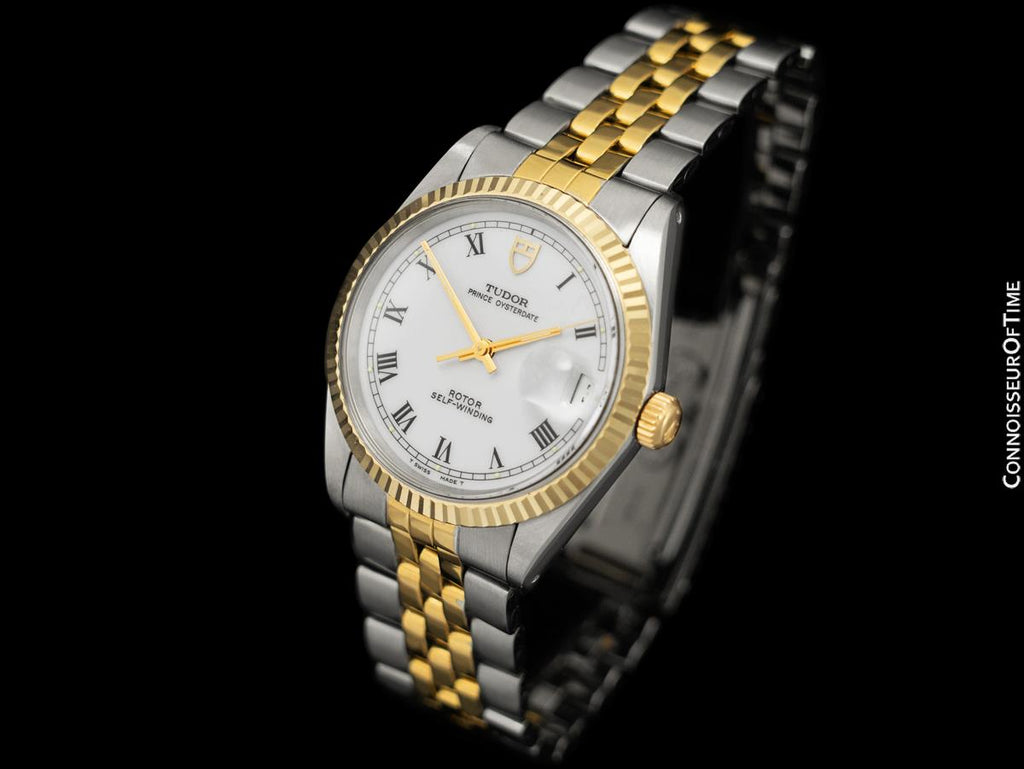 Tudor (Rolex) Prince Oysterdate Mens 75203N Watch Stainless Steel 18K Gold