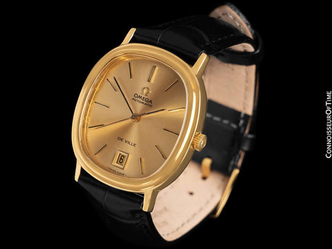 1973 Omega De Ville Vintage Mens Automatic Full Size Ellipse Watch - 18K Gold Plated & Stainless Steel