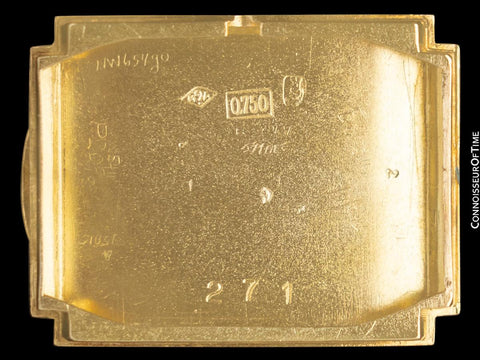 1950's Patek Philippe "Tegola" Vintage Mens Rectangular Watch - 18K Gold