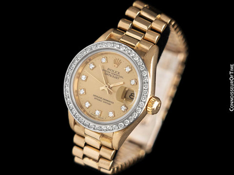 Rolex Ladies President Datejust, 69178 - 18K Gold & Rolex Factory Diamond Dial
