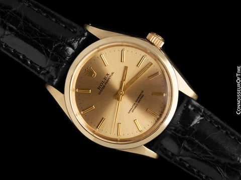 1972 Rolex Oyster Perpetual Vintage Mens Watch, Ref. 1002 - 14K Gold