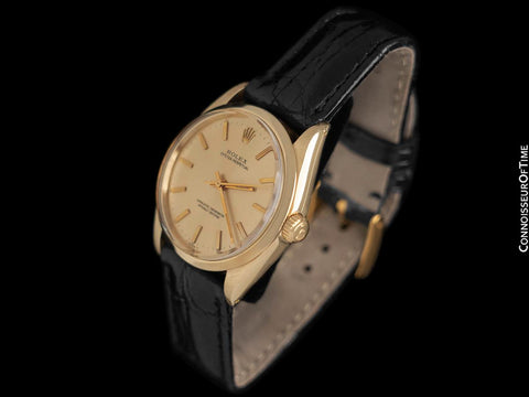 1972 Rolex Oyster Perpetual Vintage Mens Watch, Ref. 1002 - 14K Gold