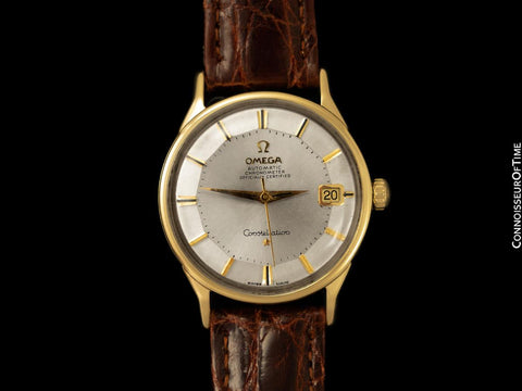 1964 Omega Vintage Mens Pie Pan Dial Constellation, Automatic, Date - 14K Gold