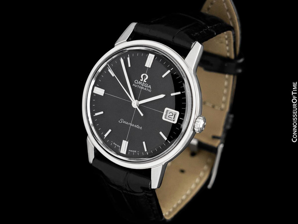 1966 Omega Seamaster Mens Vintage 565 Watch with Crosshair Dial, Automatic, Date Stainless Steel