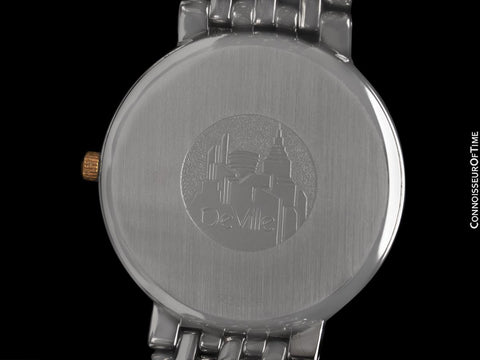 1995 Omega De Ville Mens Ultra Thin Dress Watch with Date & Bracelet - Stainless Steel & 18K Gold