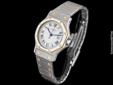 Cartier Santos Octagon Mens Unisex Watch, Automatic - Stainless Steel & 18K Gold
