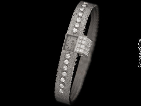 1960's Blancpain S+F Vintage Ladies Backwind Cocktail Watch - 18K White Gold & Diamonds
