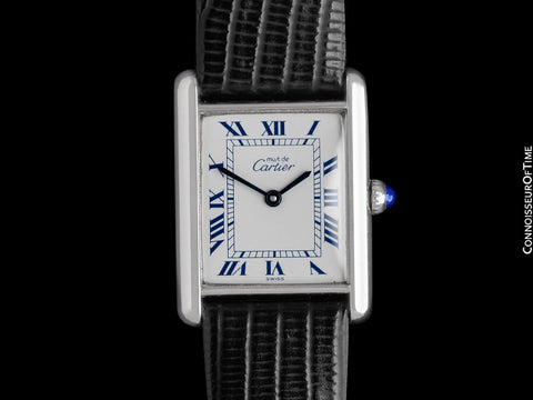Cartier Mens Unisex Tank Louis Watch - 18K White Gold over Sterling Silver