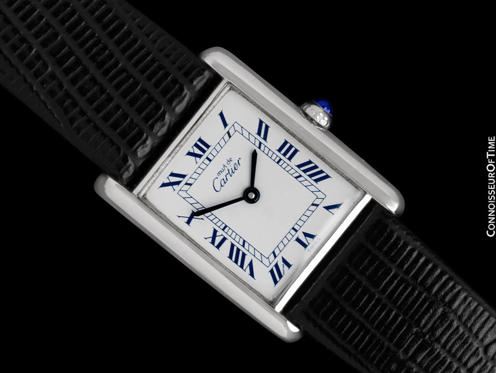 Cartier Mens Unisex Tank Louis Watch - 18K White Gold over Sterling Silver