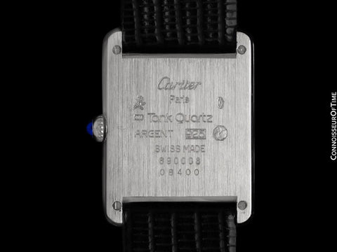 Cartier Mens Unisex Tank Louis Watch - 18K White Gold over Sterling Silver