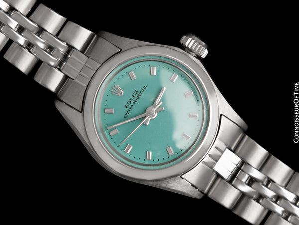 1968 Rolex Oyster Perpetual Ladies Vintage Watch with Tiffany Blue Dial - Stainless Steel