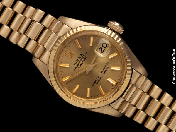 Rolex Ladies President Datejust 26mm Watch with Boxes & Booklets, Ref. 6917 - 18K Gold