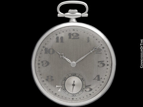 1920's Audemars Piguet Like Tiffany & C0. Antique Art Deco Ultra Thin Mens Pocket Watch - Platinum