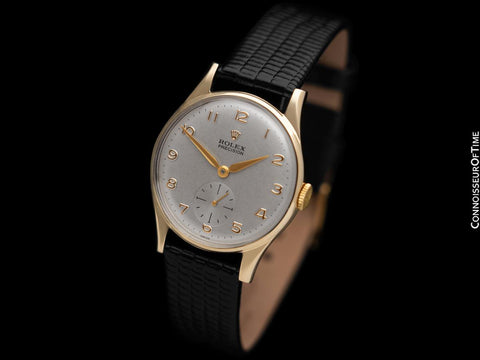 1950's Rolex Precision Vintage Mens Midsize Dress Watch - 9K Gold