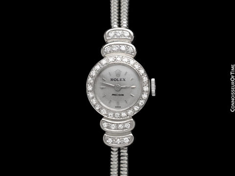 1960's Rolex Ladies Vintage Cocktail Watch - 18K White Gold & Rolex Factory Diamonds