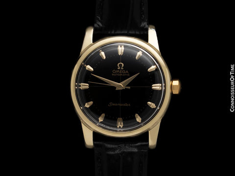 1958 Omega Seamaster Mens Vintage Automatic Watch - 14K Gold Shell & Stainless Steel